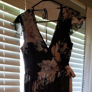 Floral high low chiffon dress